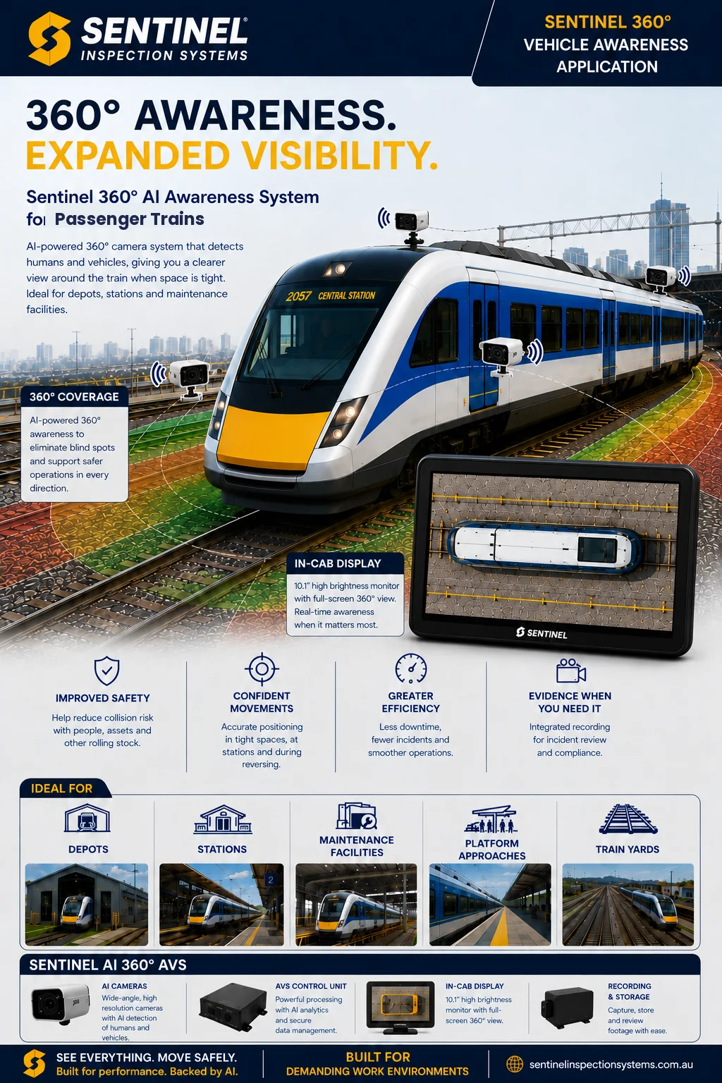 Sentinel 360° AI Awareness System for Passenger Trains brochure cover